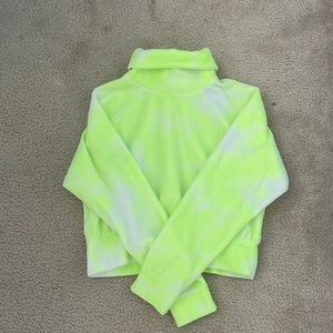 Lime Green Cropped Workout Jacket